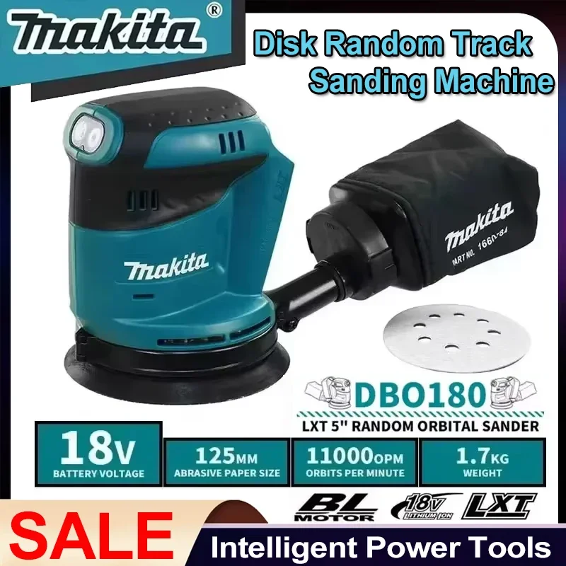 Makita DBO180Z 18V sans brosse sans fil disque Rechargeable ponceuse orbitale aléatoire travail du bois ponçage mastic polissage outil nu