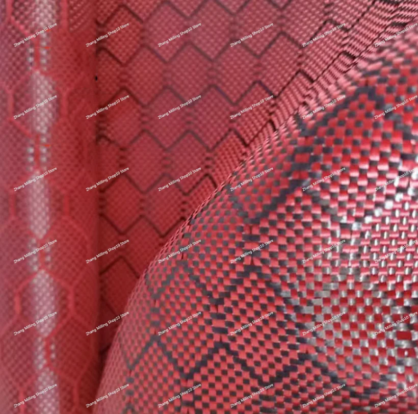 

3k 240GSM Thickness 0.32mm Carbon Fiber Cloth,Hexagonal 3K Carbon Fiber + Red Aramid