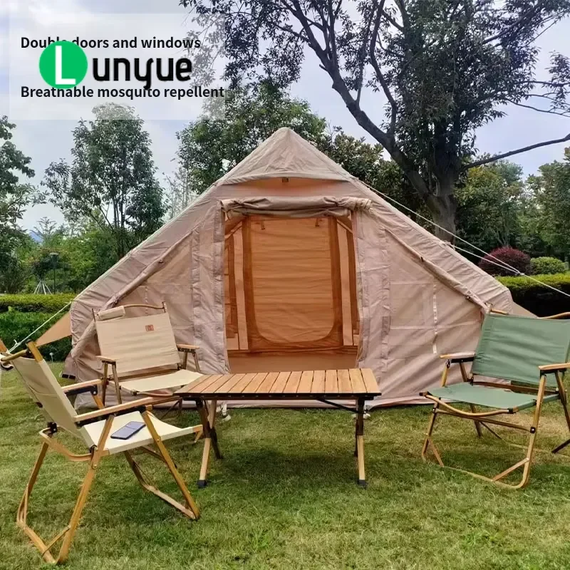 4 Person Waterproof Air Cushion Tent Foldable Family Outdoor Camping Shelter Durable Portable Easy Setup For Beach Hiking