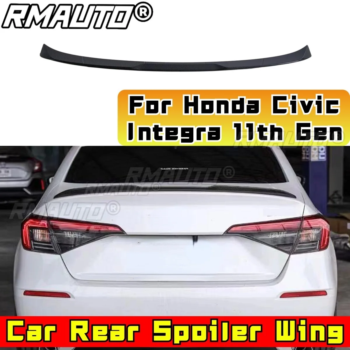 

Автомобильный задний спойлер на крышу, модификация крыла, часть для Honda Civic Integra 11-го поколения, хэтчбек, тайская версия, задний спойлер на крышу, крыло