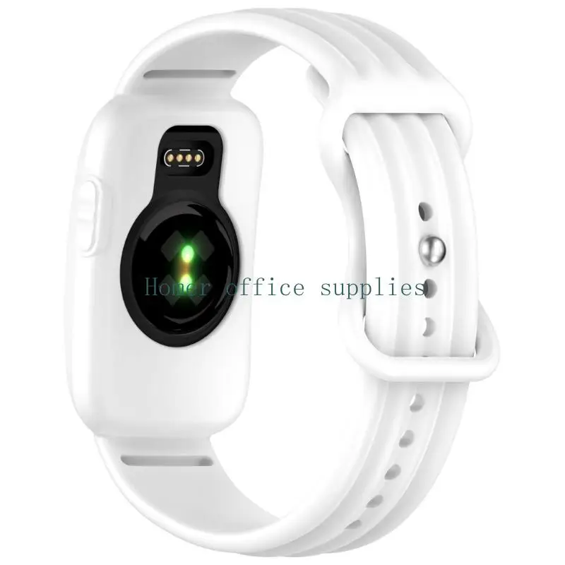 K43B Integrated Watch Case and Silicone Band for CIRQA with Surrounding Frame, Replacement Strap, and Pin-Fastener Adjustment