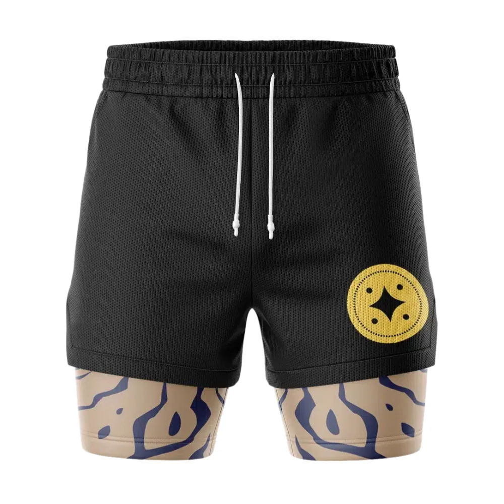 Naruto One-Tailed Beast Shukaku Unisex 2-in-1 Performance Shorts Family Summer Breathable Quick-drying Running Training Shorts