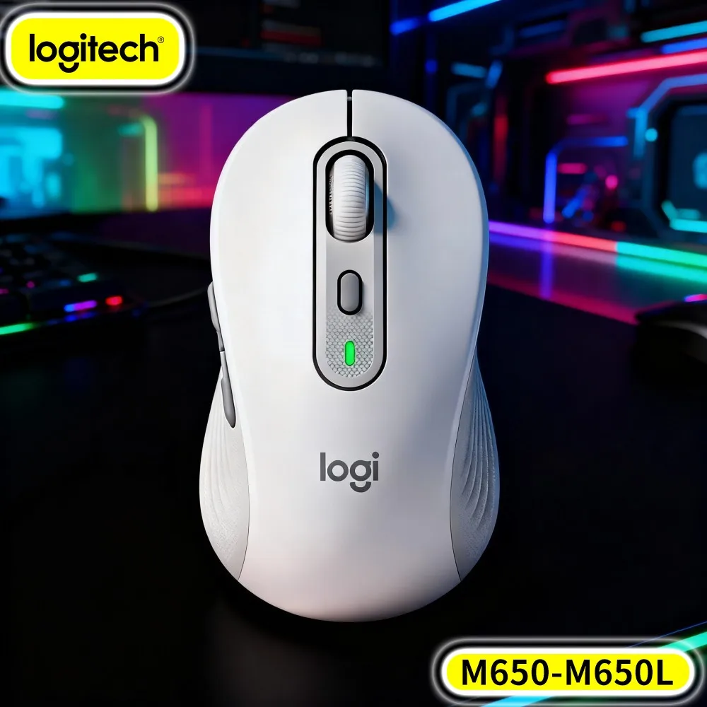 Logitech M650/M650L Signature Wireless Mouse - Silent Clicks, Ergonomic Grip, Advanced Optical Tracking, 10M Range