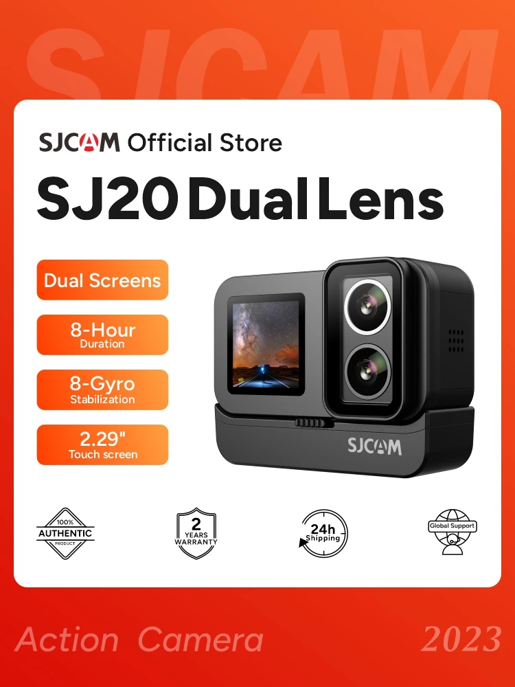 SJCAM SJ20 Dual Lens Dual cameras 4K Action Camera Waterproof 5G WiFi Touch Screen action cam camera sport helmet New In 2024