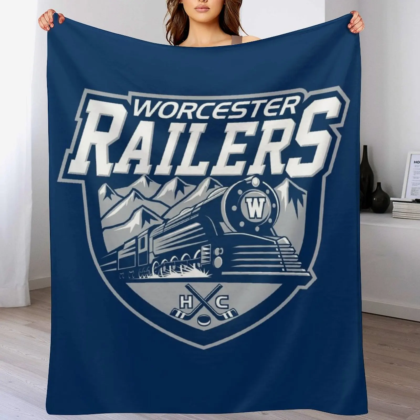 

Worcester Railers Throw Blanket For Sofa Thin blankets and throws Multi-Purpose Flannel Blankets