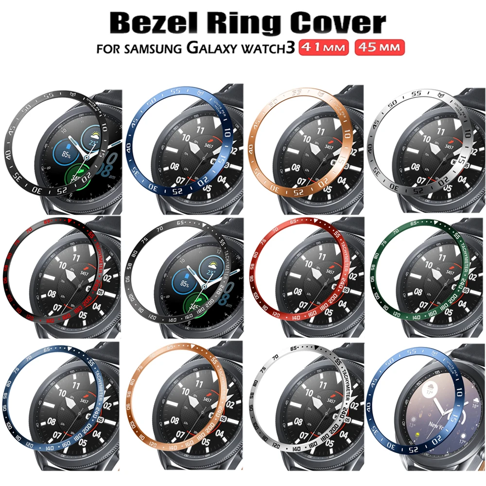2in1 Bezel Ring + Case For Samsung Galaxy Watch 3 41mm 45mm TPU Protector Cover Anti-Scratch Stainless Steel Decorative Frame