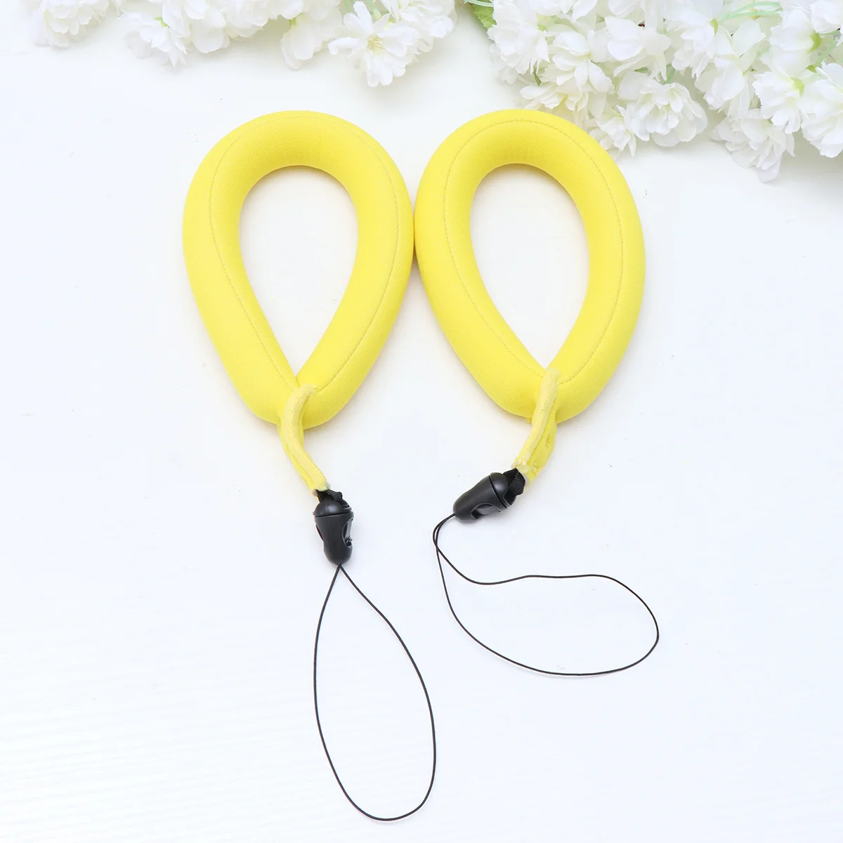

2Pcs Floating Strap Neoprene Buoyancy Wristband Bright Yellow High Visibility Waterproof Camera Float Strap for Water Activities