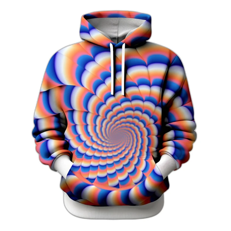 אשליה אופטית מערבולת מצחיק גרפי קפוצ 'ון אופנה גבוה רחוב היפ הופ סוודר סוודר סווטשרט ארוך קסם ארוך שרוולים