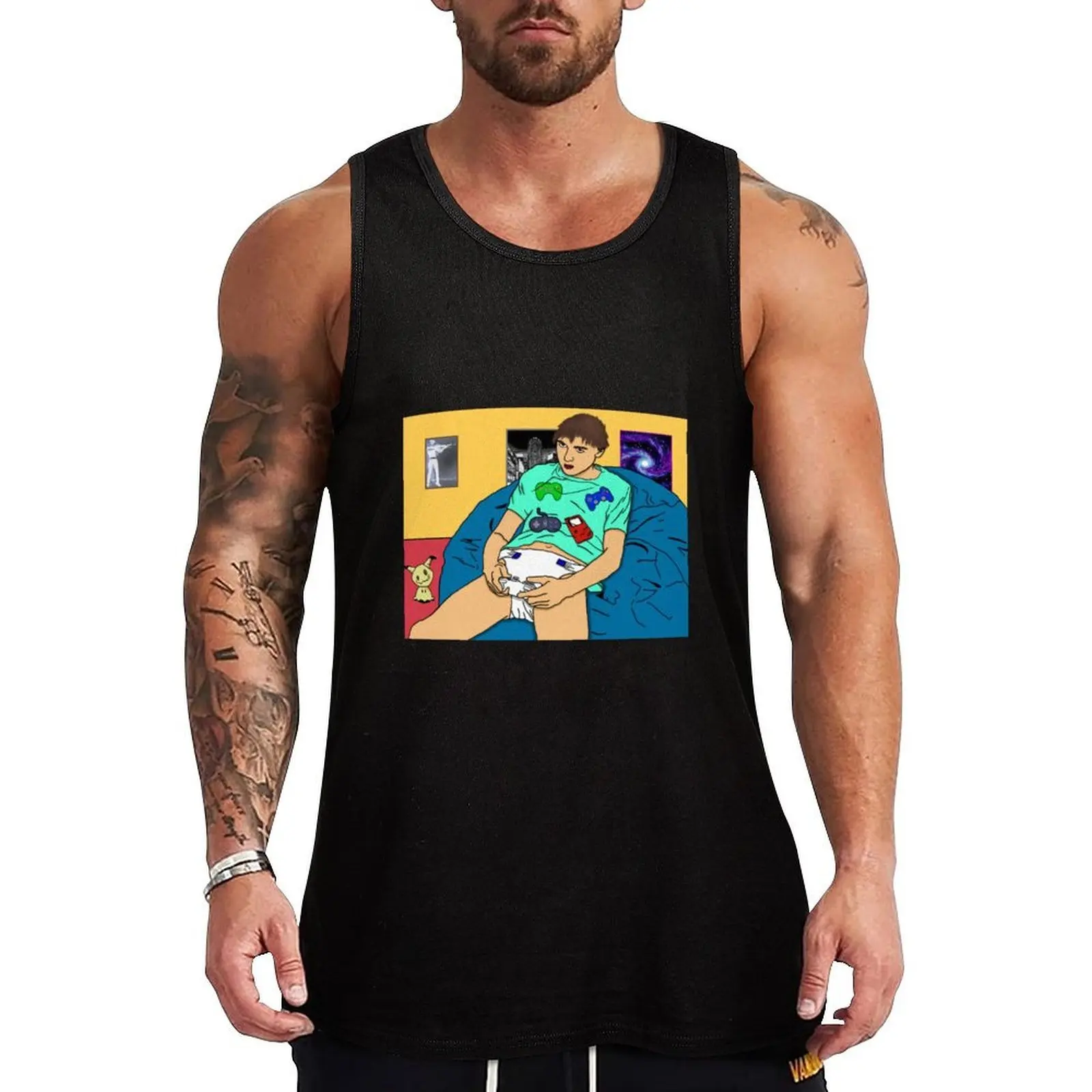 ABDL gaming Tank Top Creative Graphic Tank Top Art Print Sleeveless Shirt