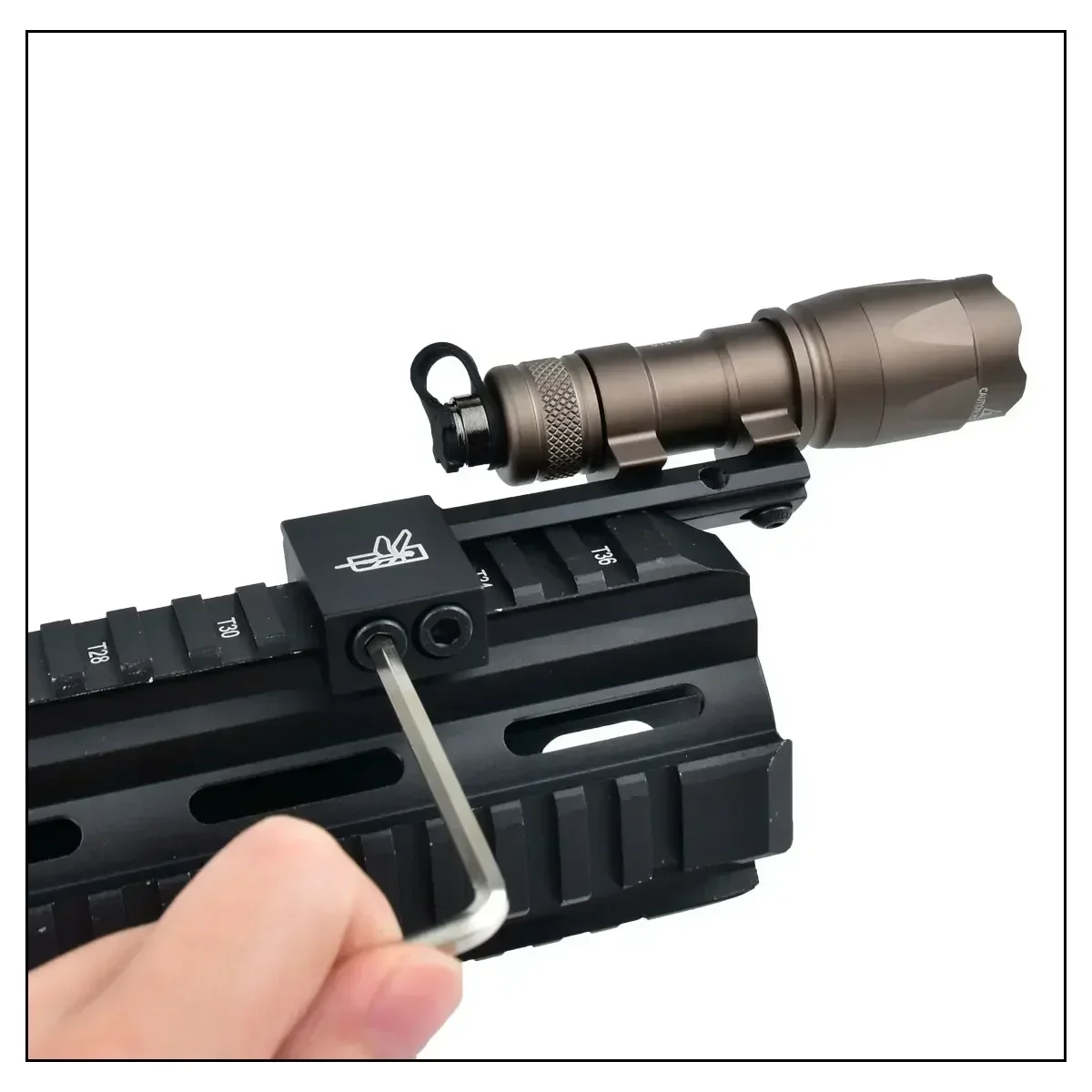 SureFire M300C/M600B Tactical Flashlight Set,20mm Picatinny Rail Offset Side Mount with Remote Switch,Hunting Airsof Scout Light