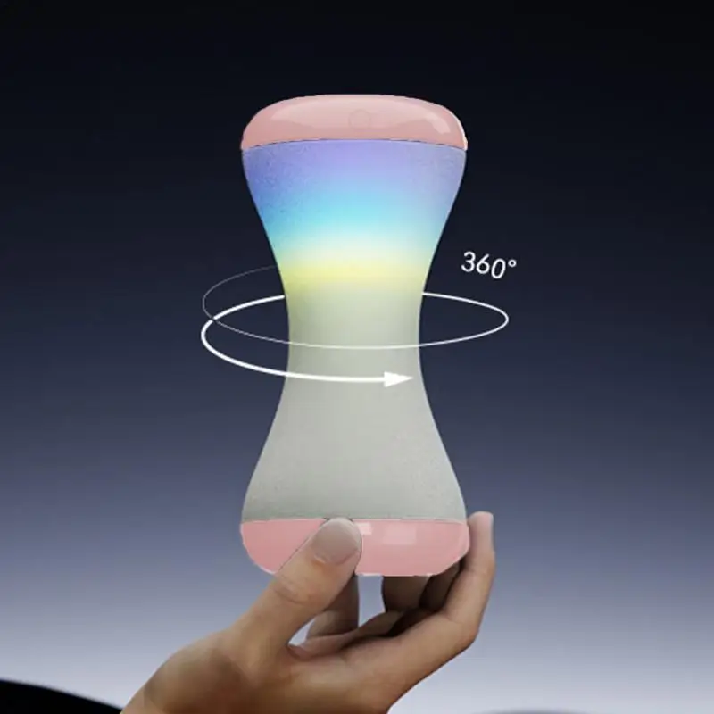 

Touch Bedside Lamp LED 360 Rotating Full-Color RGB Light Bedside Lamp Hourglass Shape Portable Lamp For Nightstand Bedroom Study