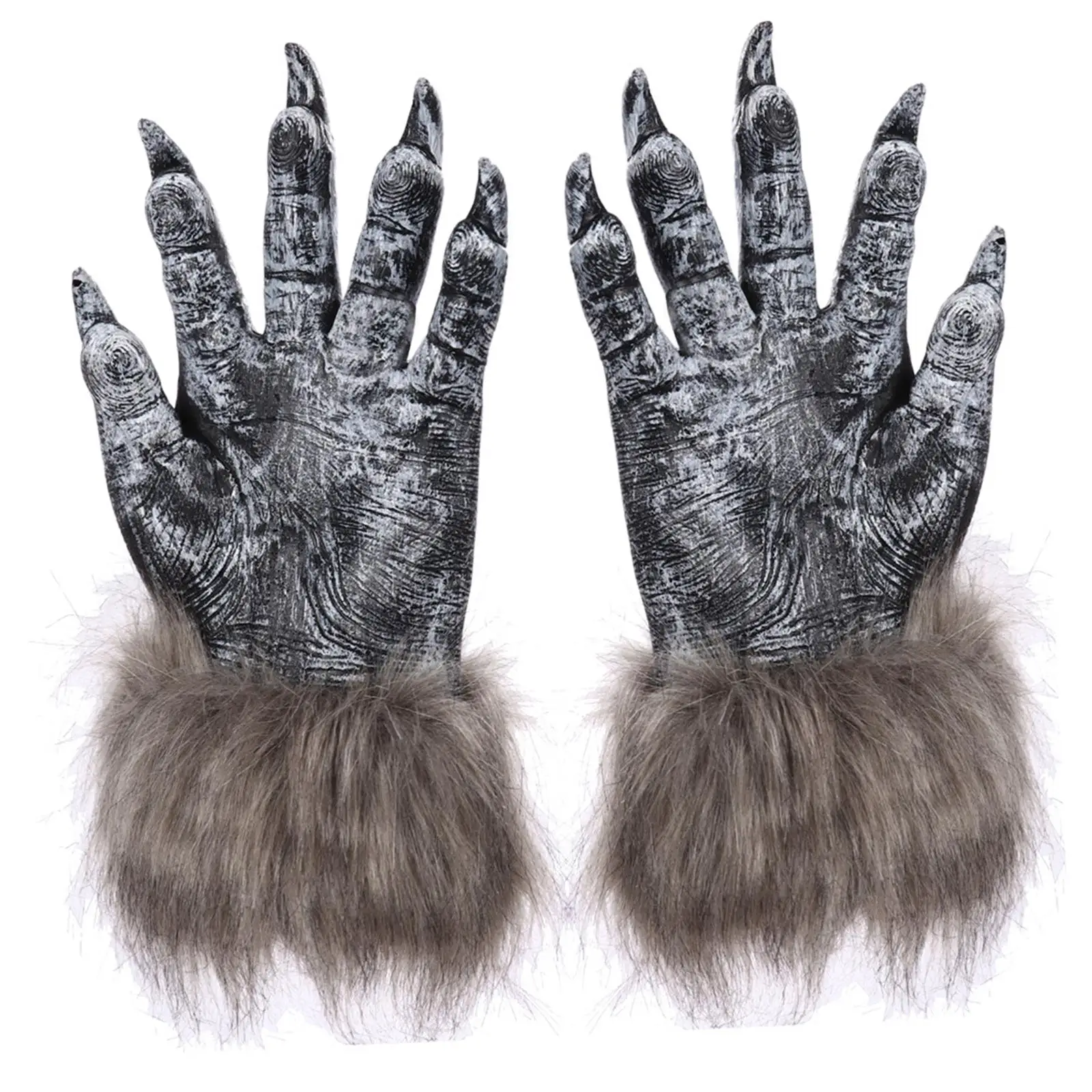 Creepy Halloween Wolf Gloves Werewolf Costume Mitts Fingernails Monster Hands Paws Claw for Accessories Cosplay Party Easter