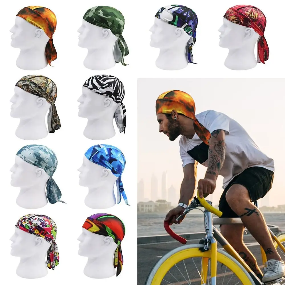 1pcs Quick Dry Camo Cycling Cap Head Scarf Summer Men Running Riding Bandana Headscarf Camo Printing Cap Headband