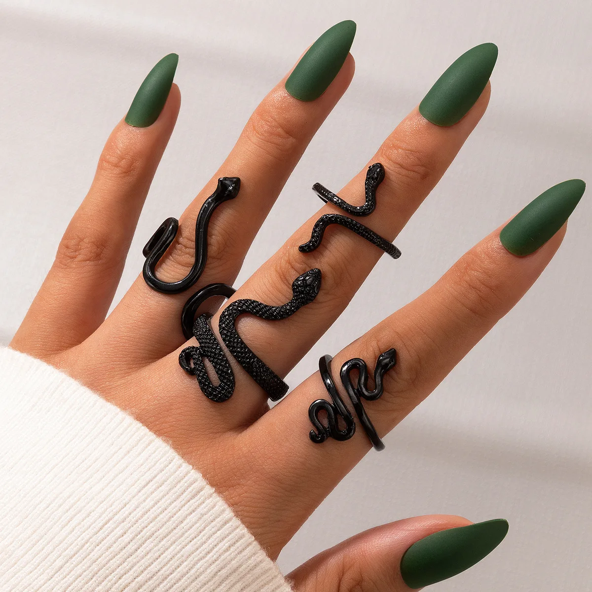 Punk w kształcie węża zestaw p – Vintage Punk Knuckle Rings Set recenzja i cena