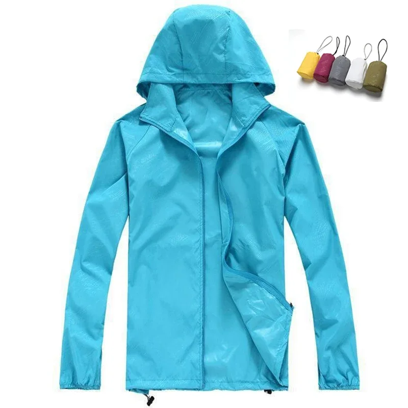 Men Women Quick Dry Fishing Cycling Hiking Jackets Waterproof Sun-Protective Outdoor Sports Coats Skin Windbreaker