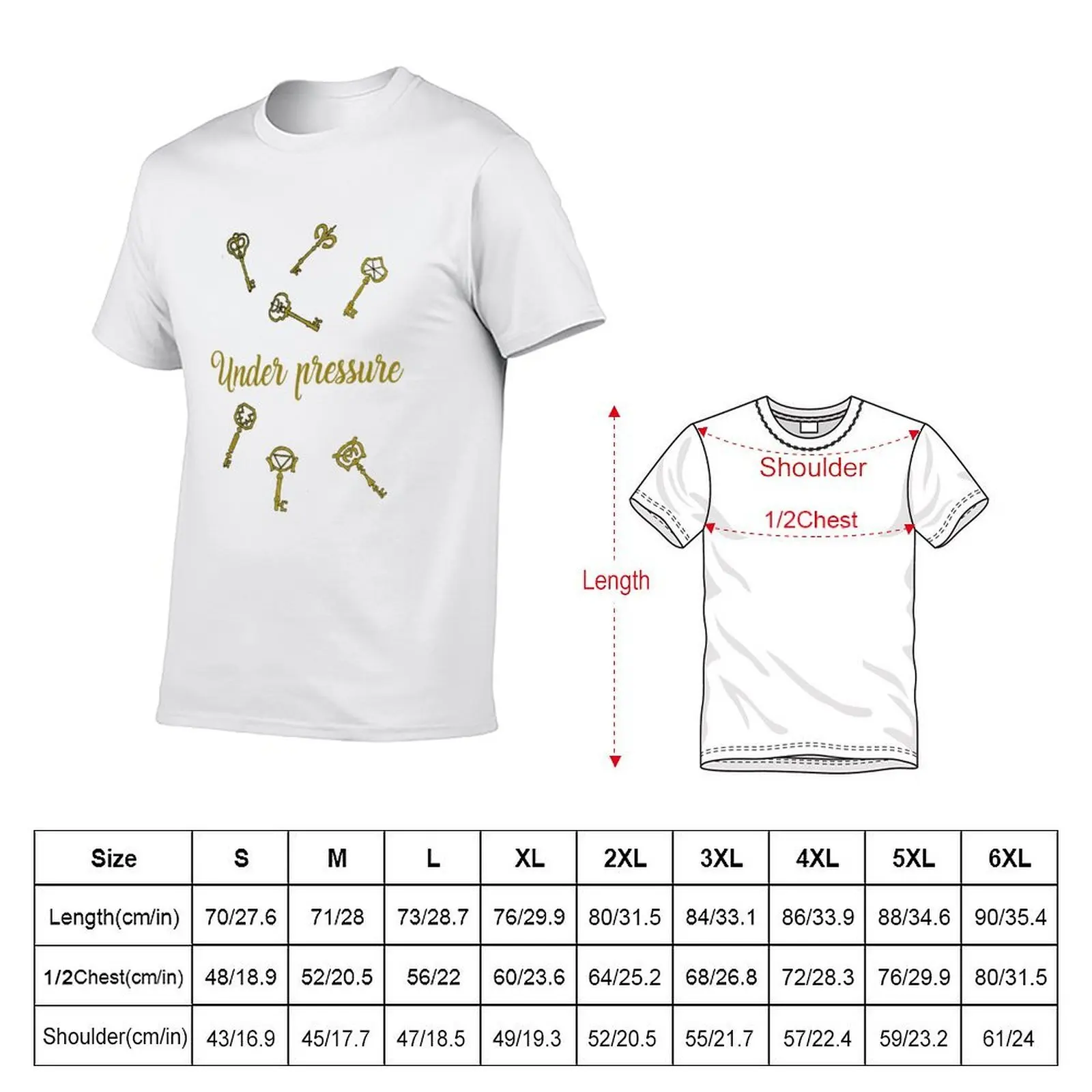 Under Pressure - The Fifth Key T-Shirt topping vintage plain t shirts men