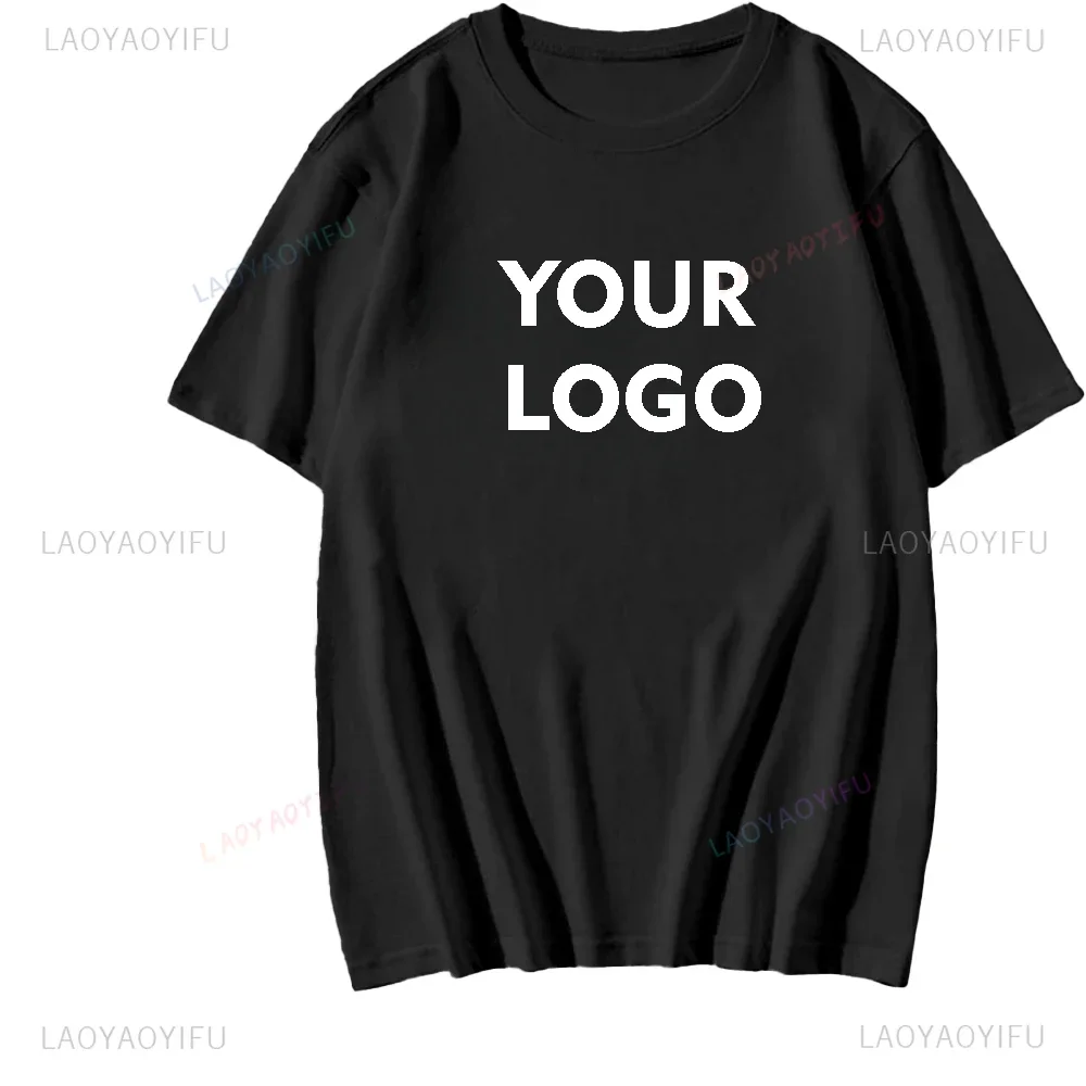 2024 New DIY Customized Picture Printed Cotton Black White T Shirt Harajuku Men Women Tee DIY Your Like Photo or Logo T-shirt