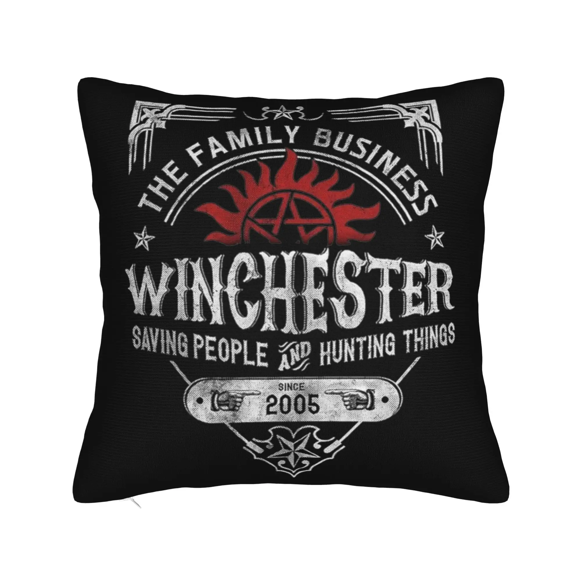 WINCHESTER Supernatural Pillowcase Printing Polyester Cushion Cover Decoration  Throw Pillow Case Cover Home Square 45*45cm