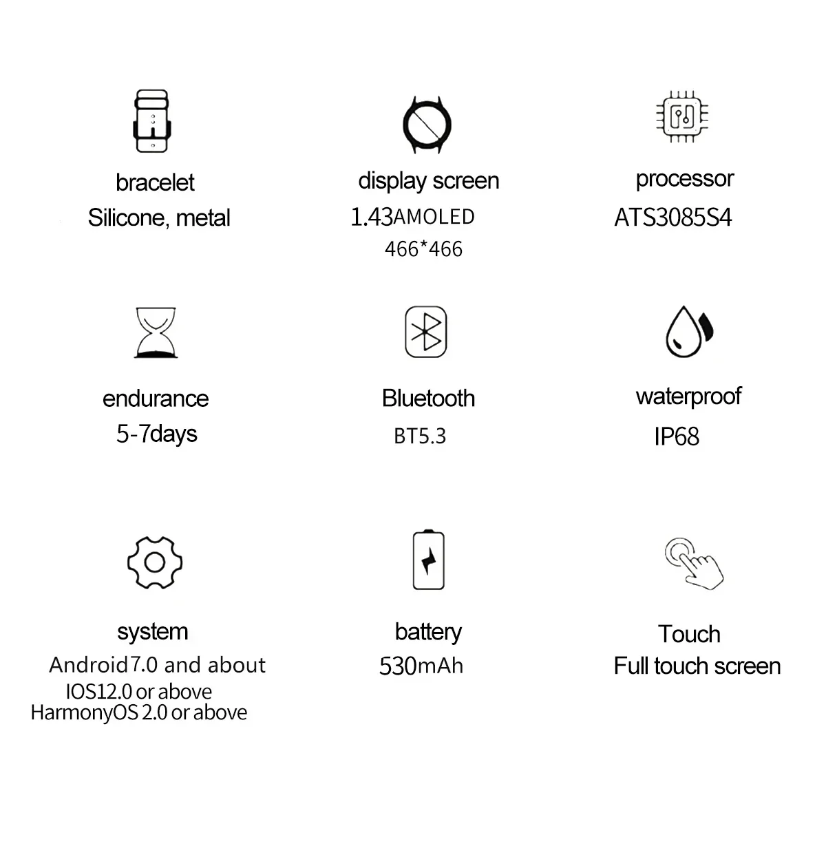 VWAR T-Rex 3 PRO Militärische IP68 Wasserdichte Smartwatch für Herren, Outdoor-Fitness-Tracker, Bluetooth-Anruf, Eingebautes GPS, Sport-Smartwatch – Detail 22