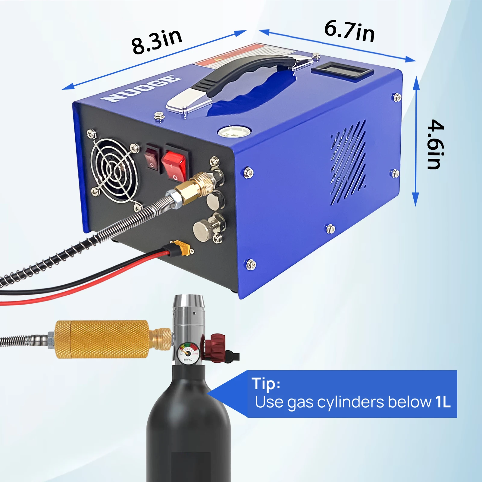 Compressore d\'aria NUOGE PCP con valvola antideflagrante 300Bar 4500Psi 12/110/220V per il riempimento di cilindri sommergibili