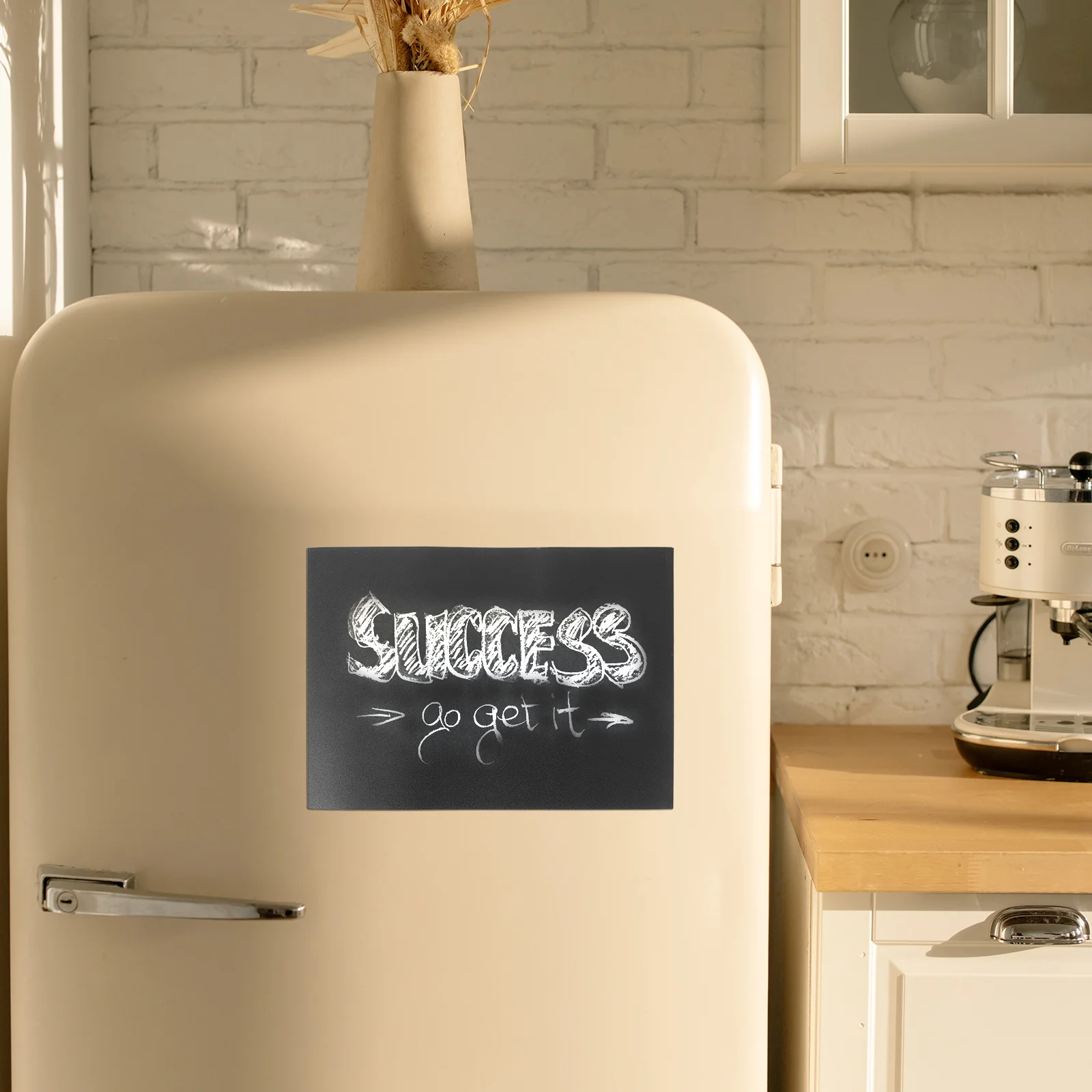 

4Pcs Magnetic Message Board A5 Blackboard Sticker Erasable Refrigerator Note Board Reusable Dry Wipe Surface Magnetic Blackboard