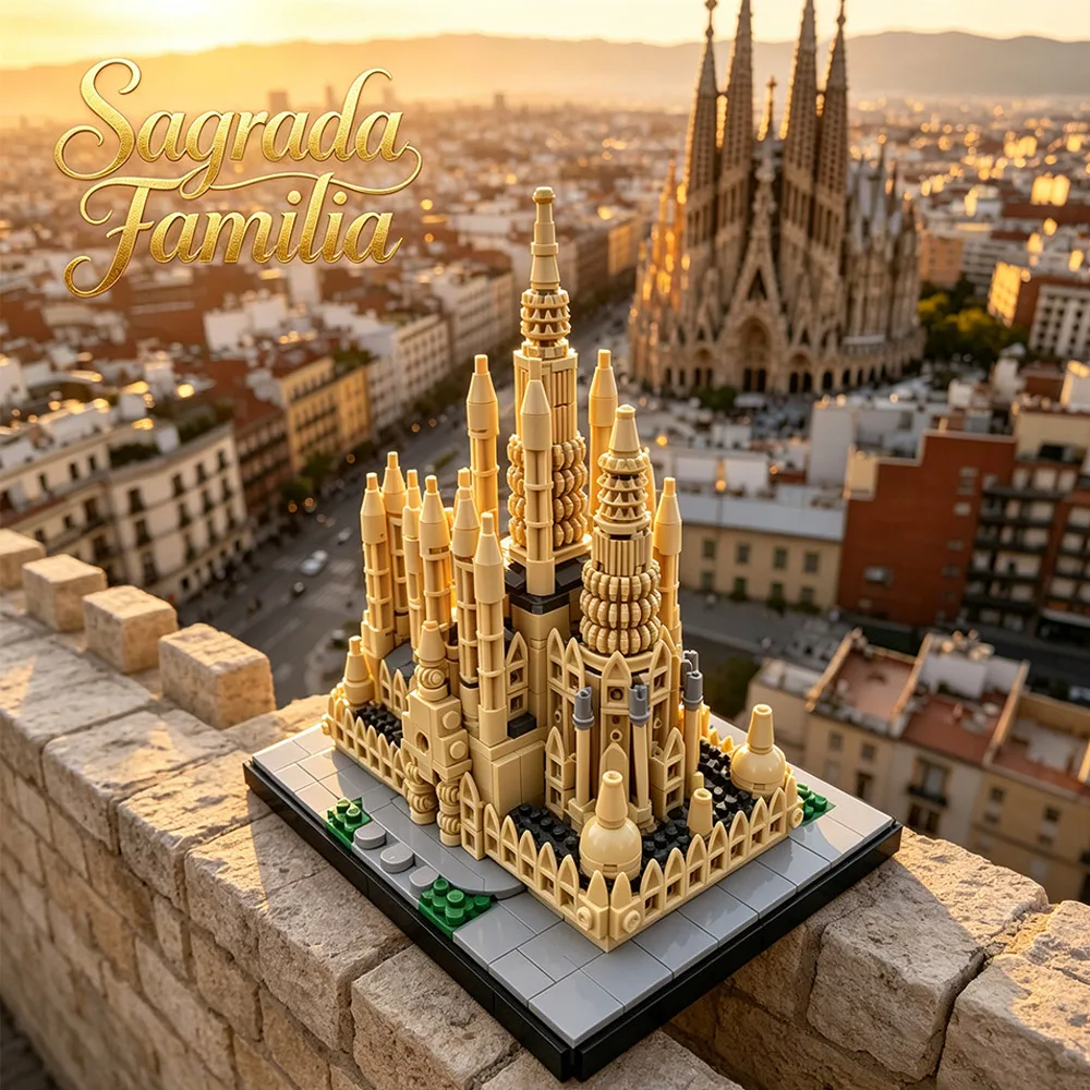 Bloques de Construcción del Modelo Sagrada Familia, 854 Piezas, Ladrillos de Arquitectura de la Iglesia Sagrada Familia de Gauss, Regalos Coleccionables para Adultos, Decoración del Hogar