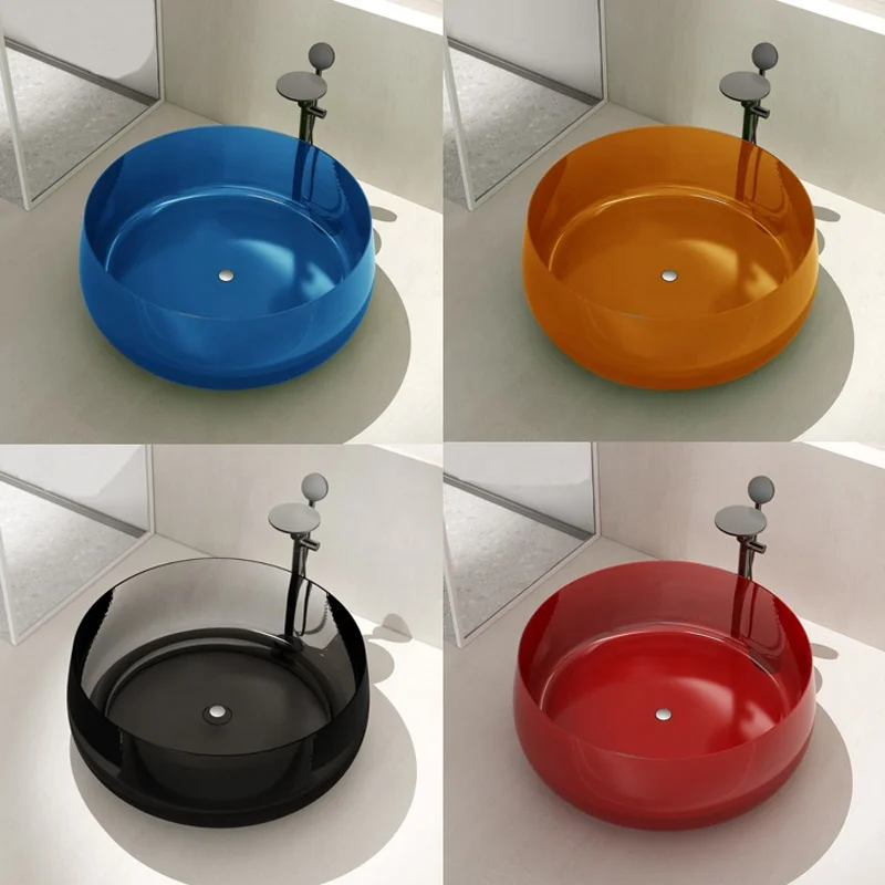 &c Factory Colorful Bathroom Freestanding Resin Bath Tub Transparent Bathtub Resin clear Bathtub