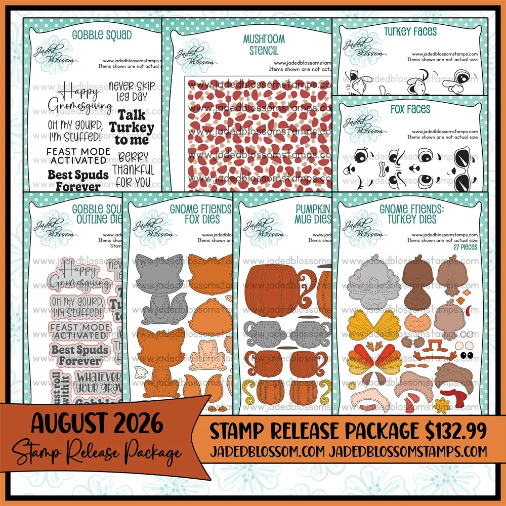 Jaded Blossom August 2026 Neue Stempelkollektion Gnome Gnome Friends Turkey Stanzformen Metall-Schneidewerkzeuge Stempel DIY Bastelbedarf Scrapbooking