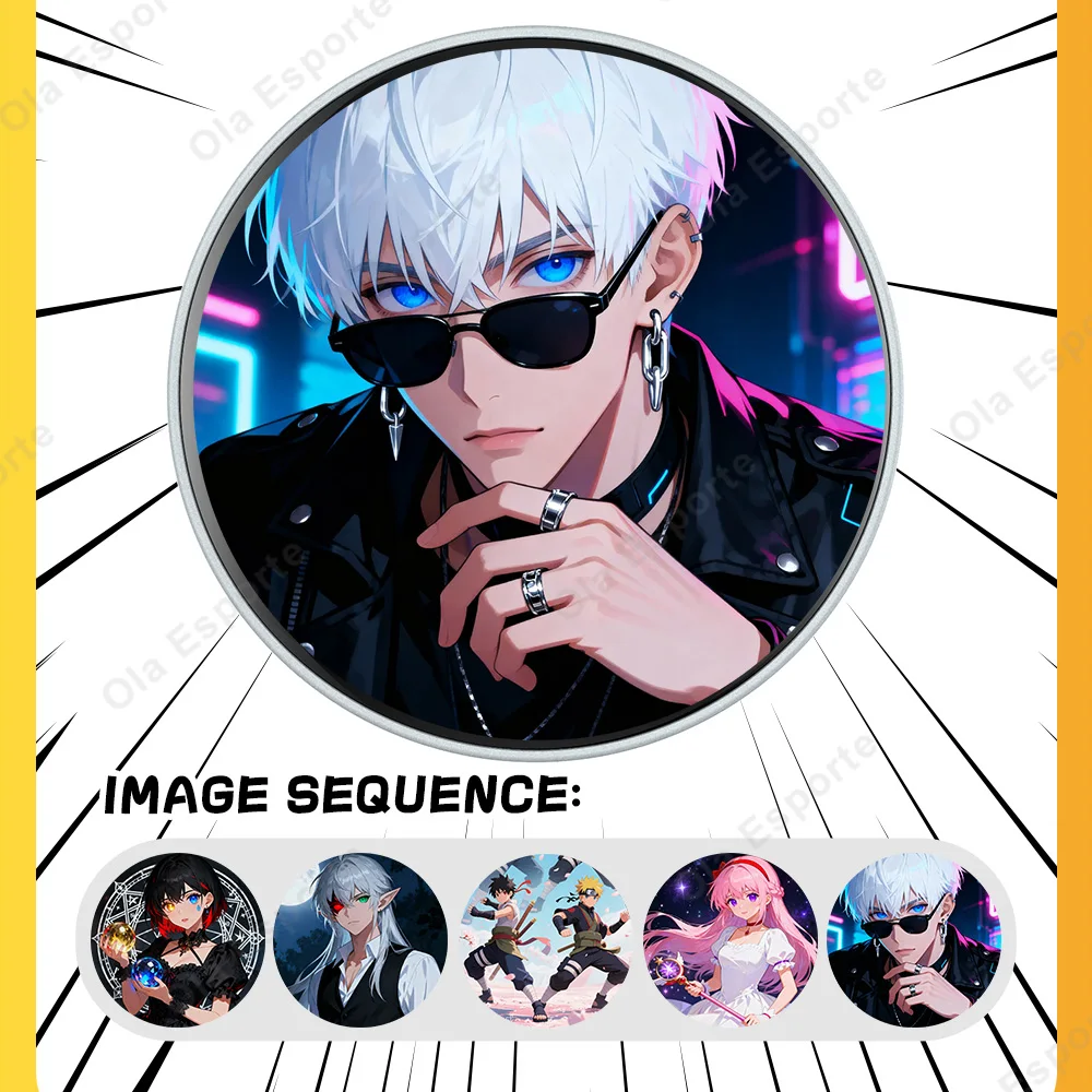 

Новый электронный динамический значок-дисплей: аниме-мерч, цифровой значок с динамическим отображением, подарки для фанатов аниме и друзей