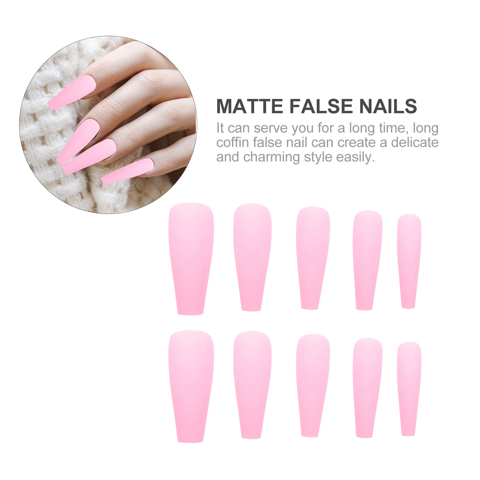 

100Pcs Long Matte Ballerina False Nails Extra Long Coffin Full Cover Press on Nails Manicure Fake Nail Tips Beauty Tools