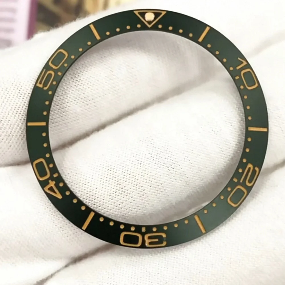Watch Accessories 38mm * 30.7mm Red Dark Green Slope Frosted Aluminum Watch Bezel Insert For OMG Seamaster 300 Diving Watch