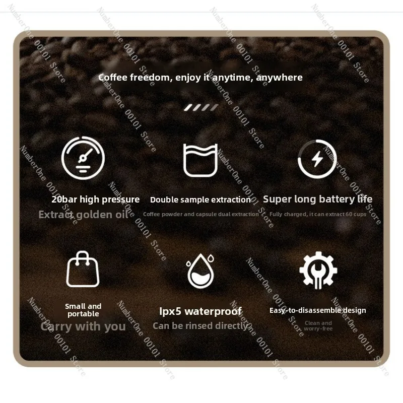 USB Rechargeable Wireless Mini Portable Espresso Machine Small Capsule Coffee Maker For Travel Outdoor