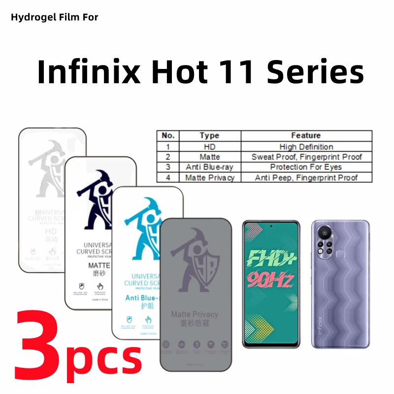 

Гидрогелевая Защитная пленка для Infinix Hot 11 11Play, 3 шт.