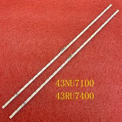 2pcs LED strip for Samsung UE43N5500AU UE43N5510 UA43NU7090K UE43NU7105K UA43NU7100 UA43NU7300 BN61-15482A UE43N5570