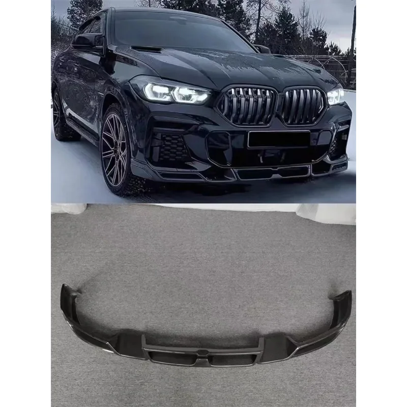 

For BMW G06 X6 2021 2022 2023 2024 2025 ReaI Carbon Fiber Front Bumper Lip Spoiler Kit