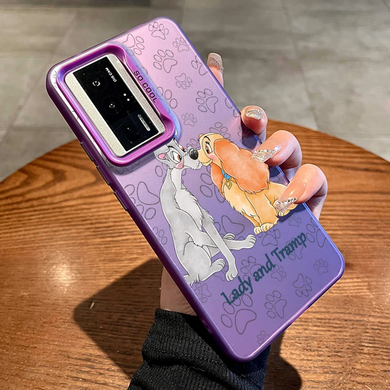 Lady And The Tramp For Redmi Note 13 12 12S 11 11S 11E 10 10T 10S 9C 9T Pro Plus Max Lite 5G Colorful Silver Phone Case