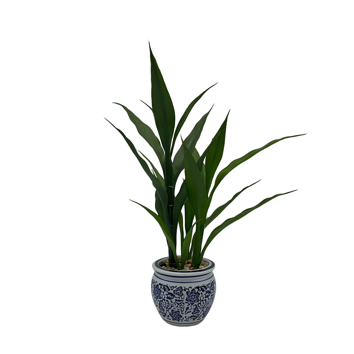 HXGYZP Artificial Rich Bamboo Potted Chinese Style Fake Plants With Blue And White Porcelain Pot Home Decor Office Lucky Bamboo