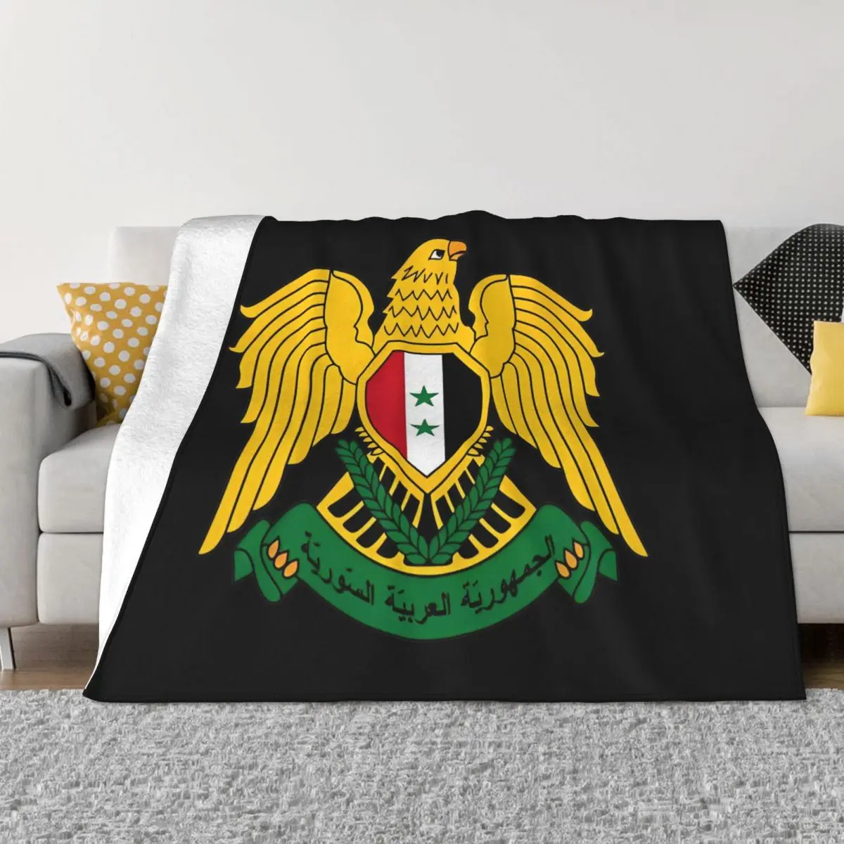 Syrian Arab Republic Blanket Flannel Autumn/Winter Syria Multifunction Ultra-Soft Throw Blanket for Home Bedroom Bedspread