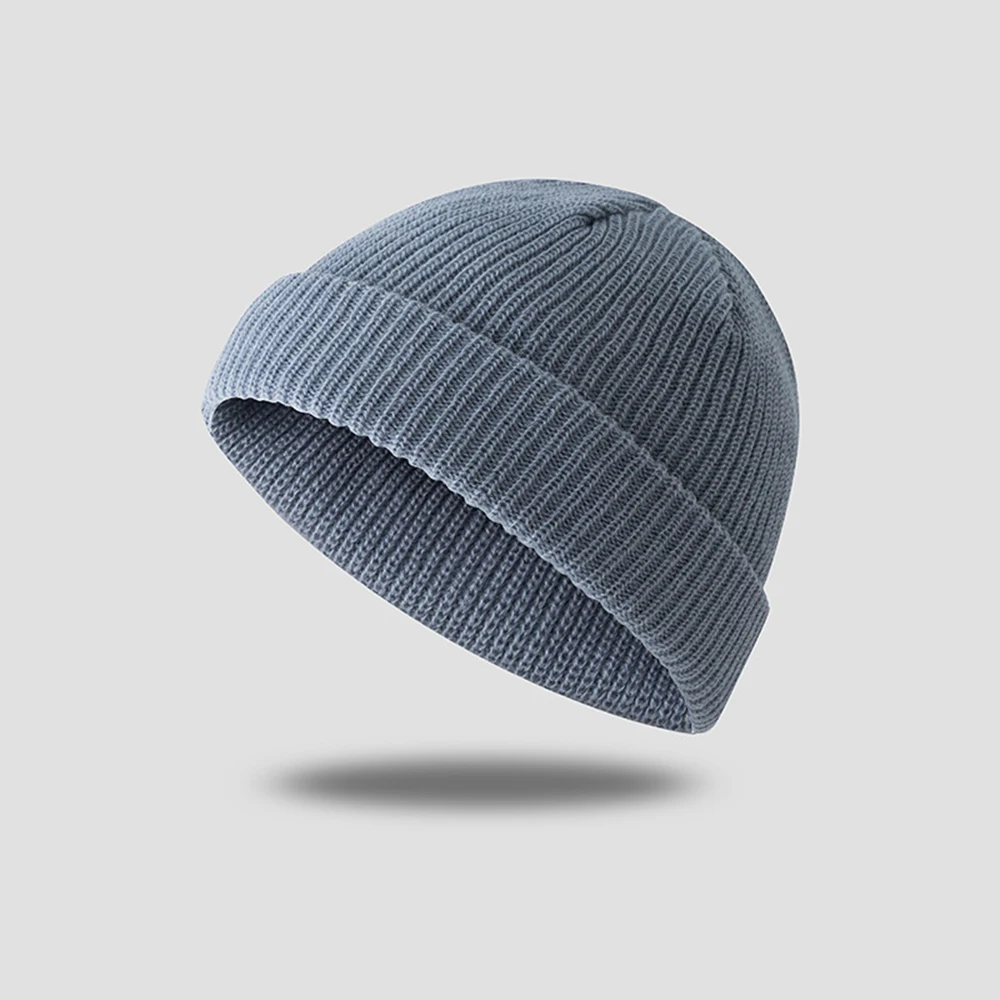 Gorro Hip Hop masculino e feminino de malha, boné de melão sem borda, gorro pescador com manguito, solidéu, moda outono, inverno