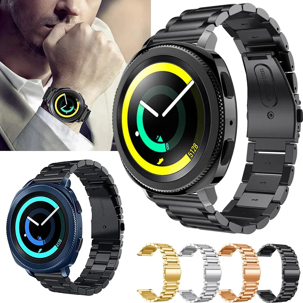 

Роскошный ремешок из нержавеющей стали для Samsung Gear Sport SM-R600 20 мм, умные часы, металлический деловой сменный браслет, ремешок для часов