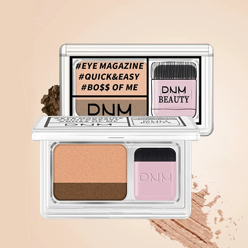 1Pc DNM Professional Women's Cosmetics Two-color Matte Lazy Eye Shadow Double Small Box Easy Carry Eyeshadow Tray for Makeup