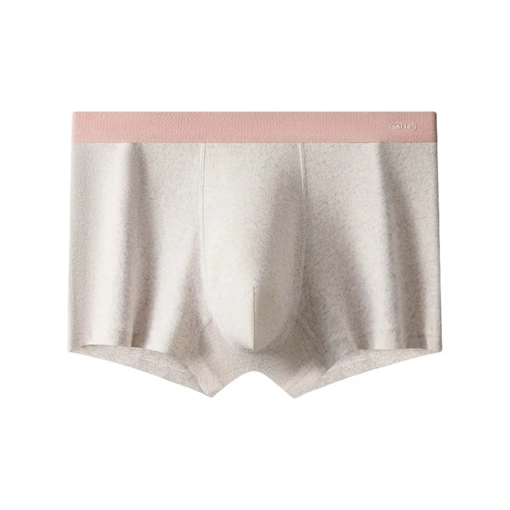 

Simple Fashion Thin Cotton Boxer Briefs Seamless Underpants Cotton Boxers Solid Color Mid Waist Underwear for Men Gifts