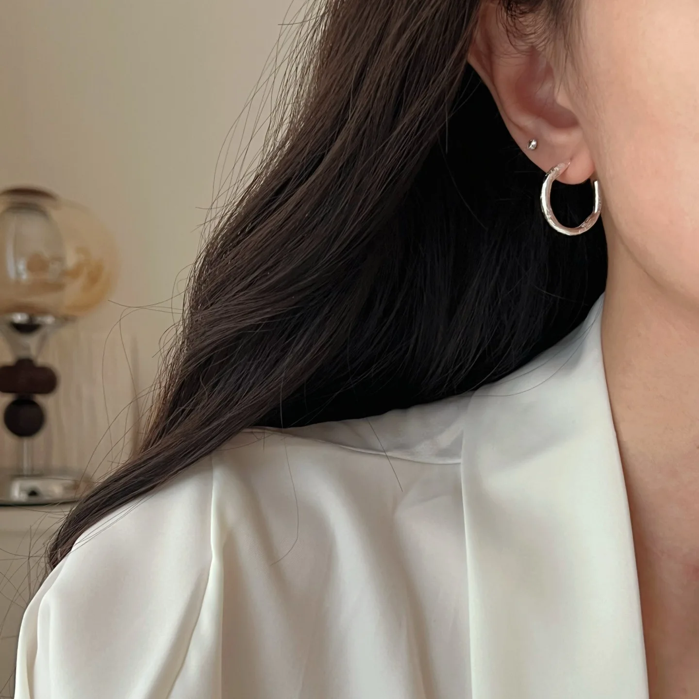 Korean Style Simple Branch Texture Earrings for Women, Niche Design, High-End, Light Luxury, Versatile, Exquisite Earrings, New Earrings