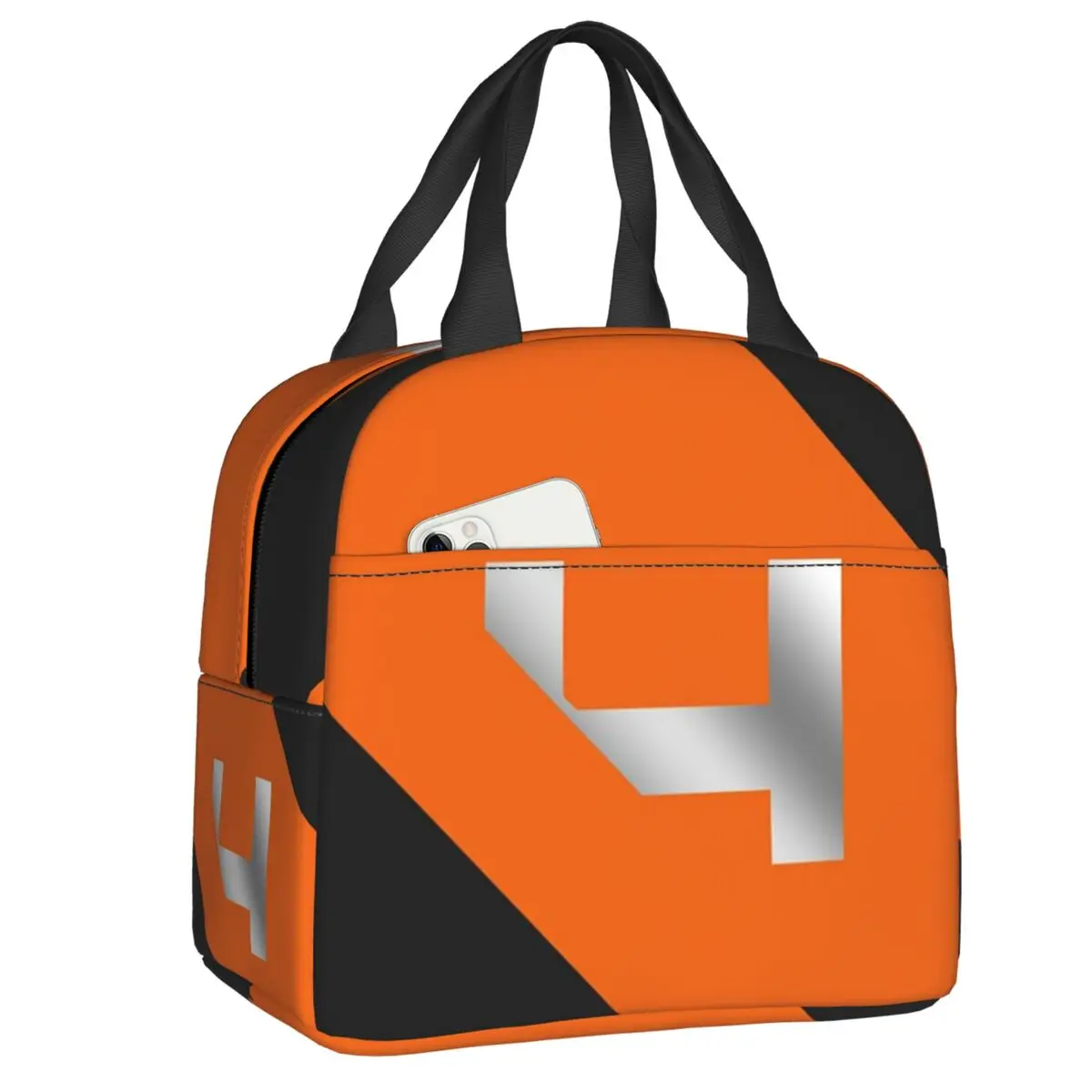 Custom Motorcycle Racing L-Lando Norris Lunch Box Thermal Cooler Food Insulated Lunch Bag Kids School Portable Picnic Tote Bags