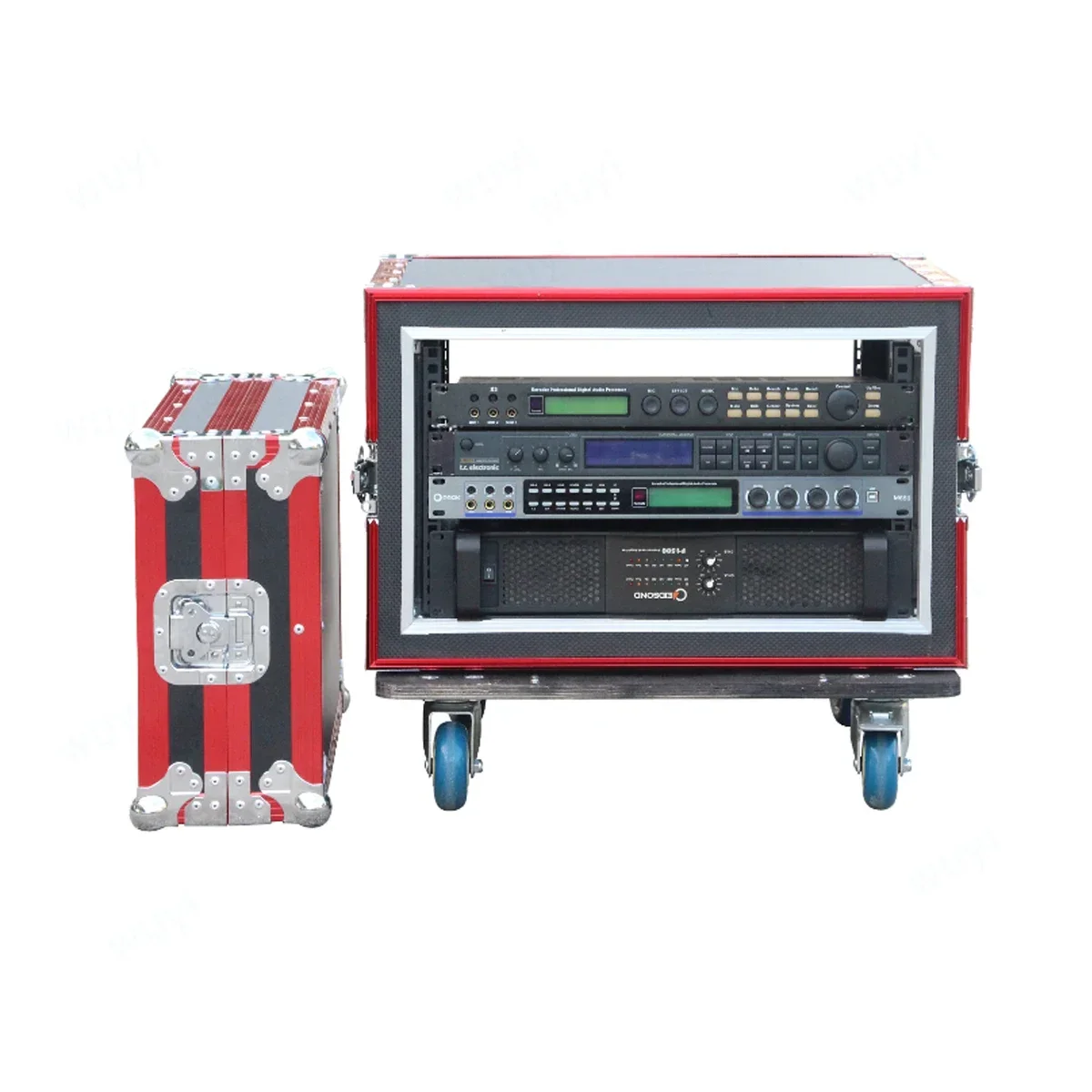 

Custom Size 8U 10U 12U Power Amplifier Shockproof Flight Case with Wheels Microphone Cabinet Aluminum Alloy Chassis Box