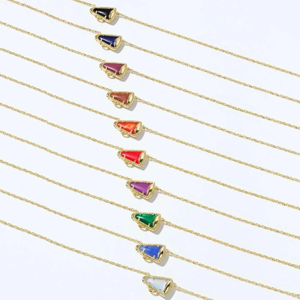 VKVVA Fashion Jewerly Cheer Gold-plate Short Pendant Necklace for Women Unique Birthday Gift 10 colors Optional