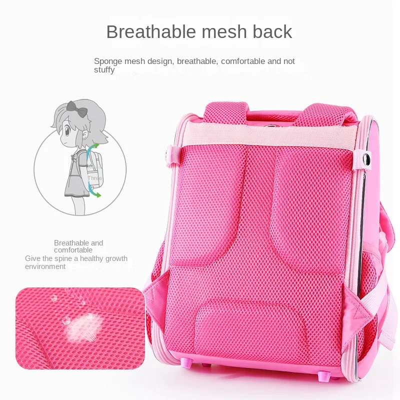 Disney Lotso Girl School Bag Grade 1-3 Primary Student Shoulder Orthopedic Backpack Large Capacity Light Kids Gifts Mochilas