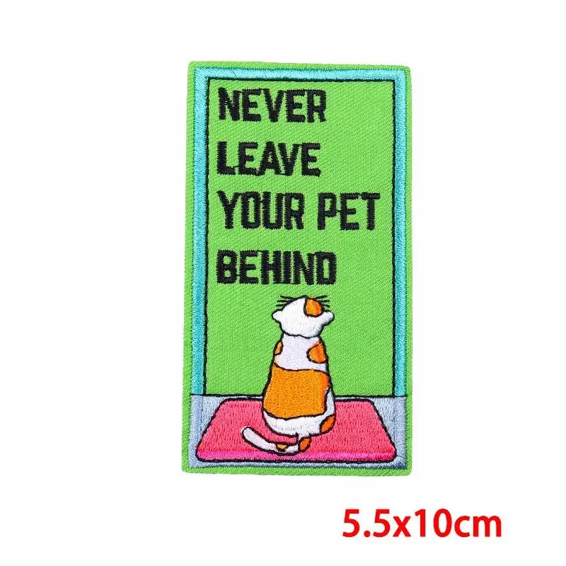 Embroidered Patch Iron On Patches for Clothing Pocket Cat Clothes Stickers Fabric Sewing Thermal Adhesive Applique Fusible