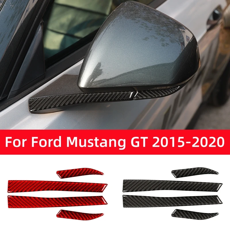 

Для Ford Mustang GT 2015-2021 автомобильные аксессуары из углеродного волокна, декоративная полоса для зеркала заднего вида, накладка, персонализированные наклейки