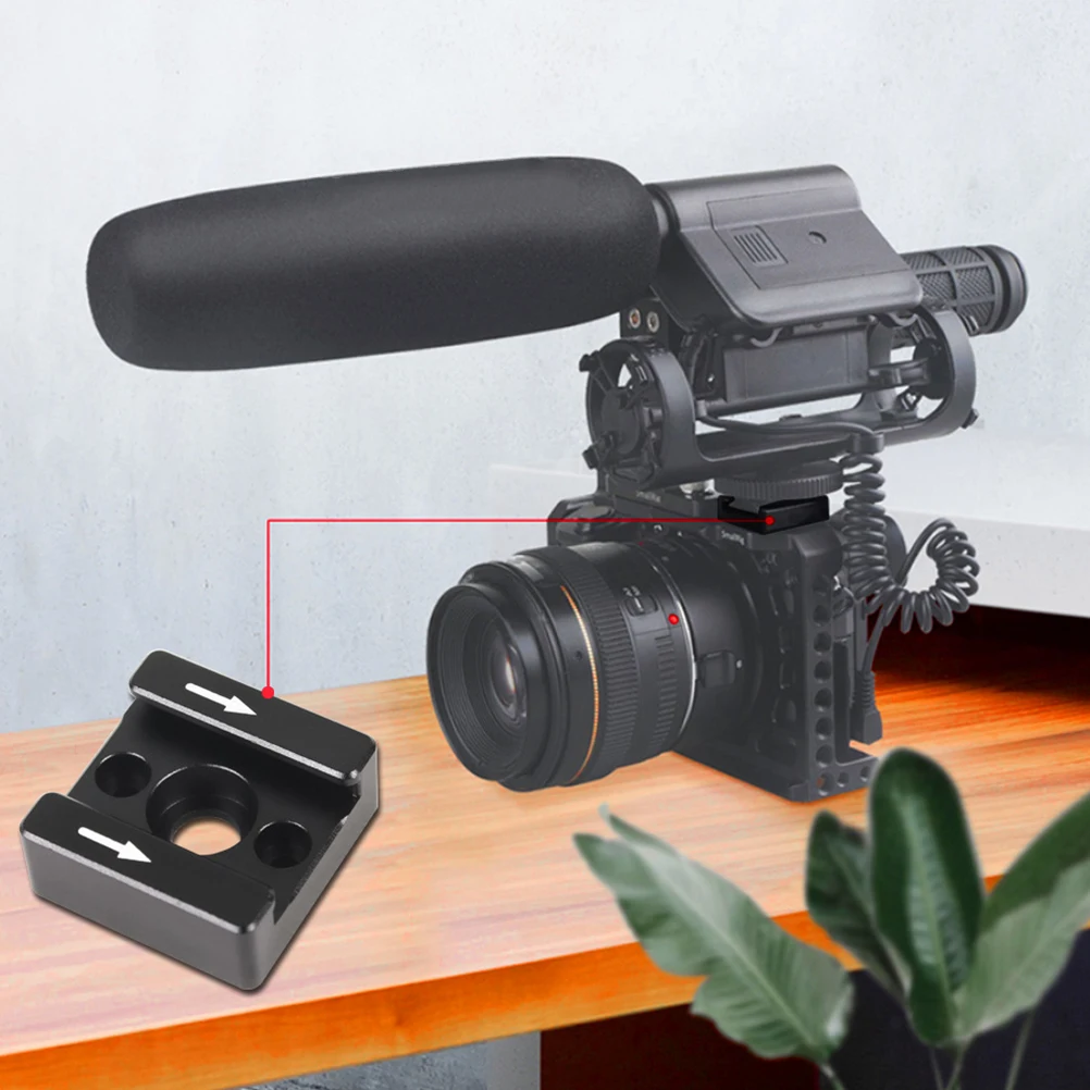 

Cold Shoe Bracket Monitor Mount Adapter for Camera Accessories 1 4 Inch M2 5 Threads Non Slip Pads Professional Practical Black
